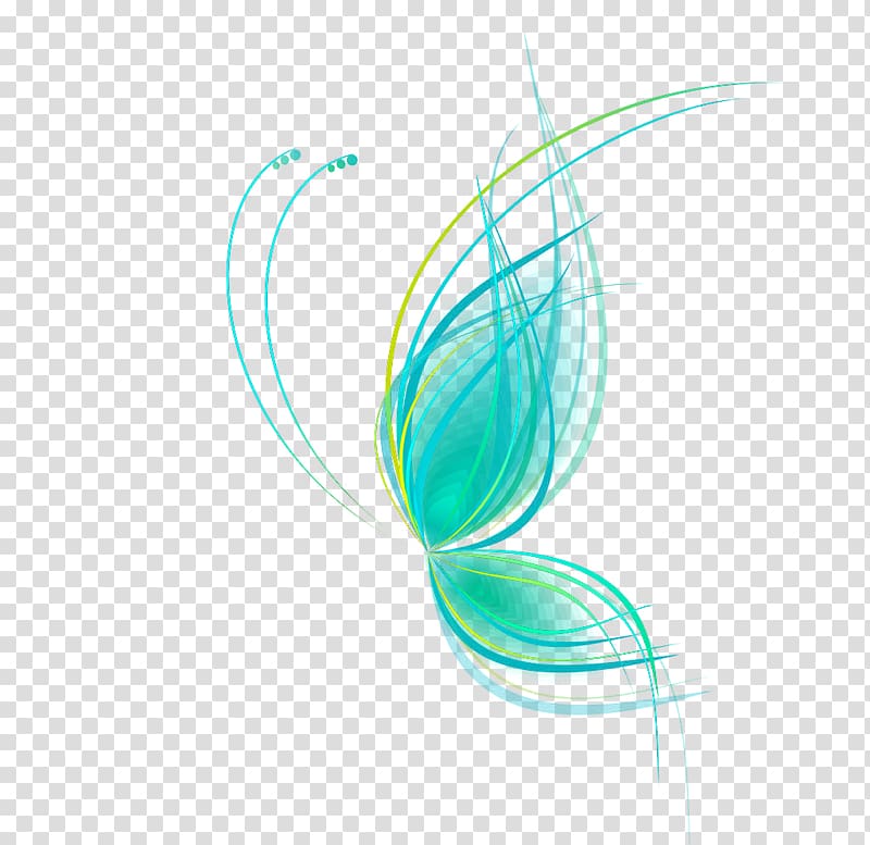 blue and green illustration, Butterfly Graphic design Abstraction , Abstract blue butterfly transparent background PNG clipart