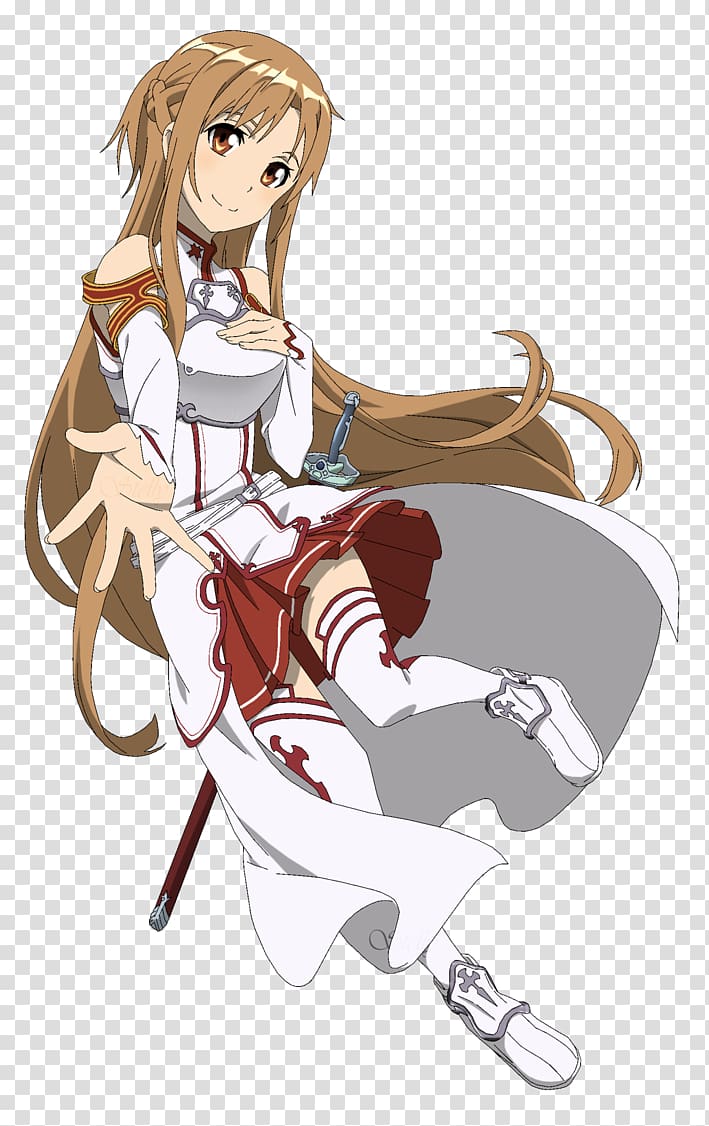 brown-haired anime character , Sword Art Online: Lost Song Asuna Kirito Sinon Accel World, asuna transparent background PNG clipart