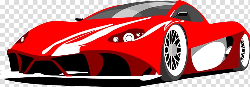 red and white sports car , Enzo Ferrari Car Ferrari F12, Cartoon hand painted red Ferrari transparent background PNG clipart