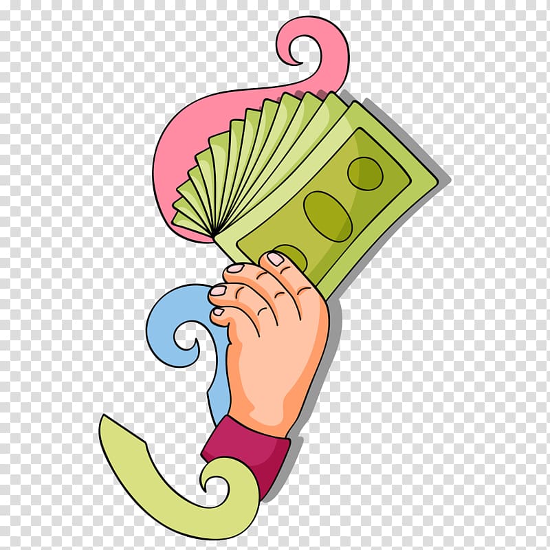 Cartoon , cartoon holding banknotes transparent background PNG clipart