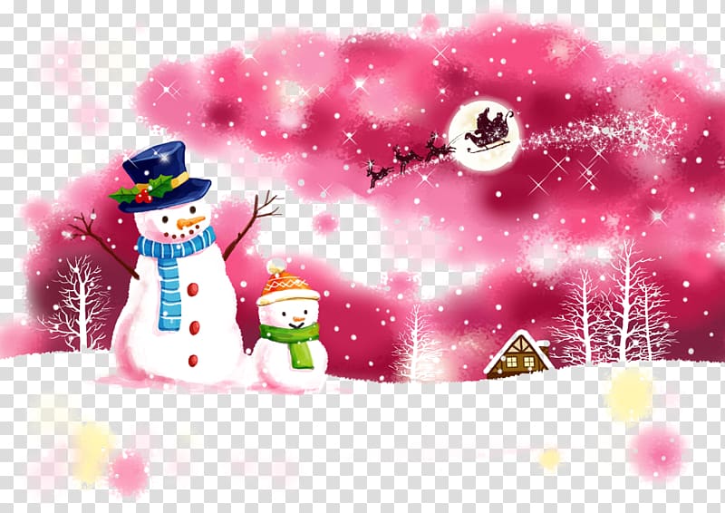 Santa Claus Christmas Snowman Illustration, Christmas snowman transparent background PNG clipart