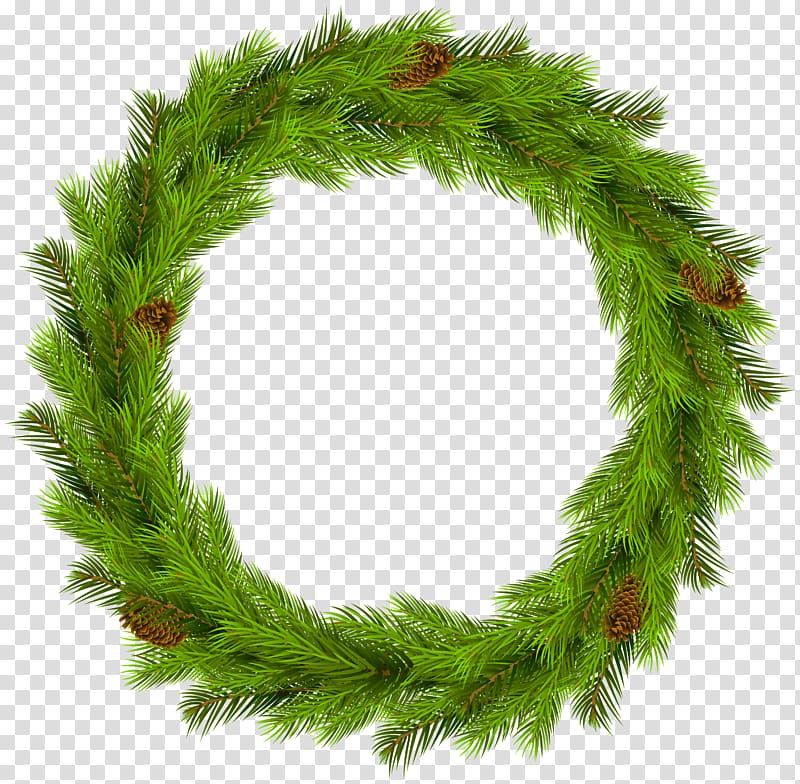 green leafed wreath, Wreath Christmas , Christmas Pine Wreath transparent background PNG clipart