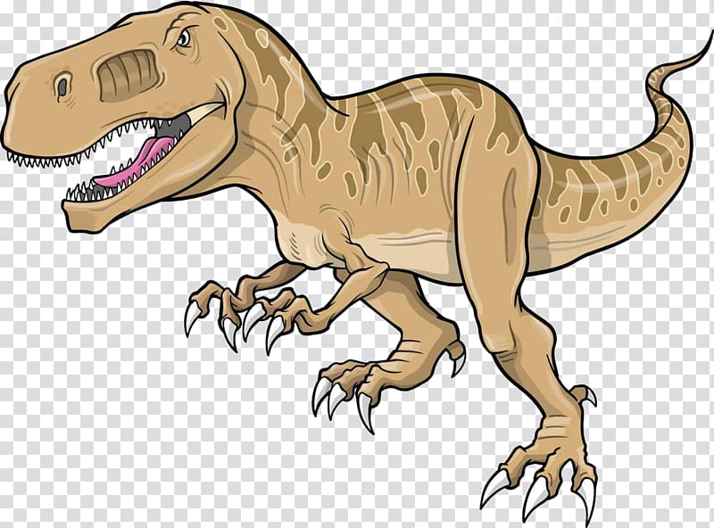 Tyrannosaurus Velociraptor Dinosaur Euclidean , Painted cartoon dinosaur transparent background PNG clipart