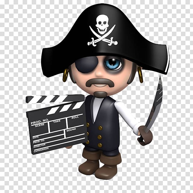 Piracy Clapperboard , The pirate captain took the log card cartoon transparent background PNG clipart