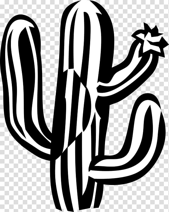 Black and white graphics Illustration, cactus transparent background PNG clipart