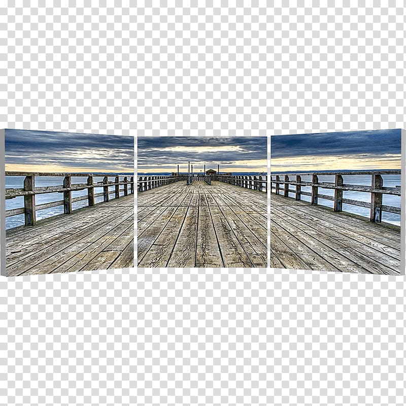 Panoramic Triptych Panel painting Beach, pier transparent background PNG clipart
