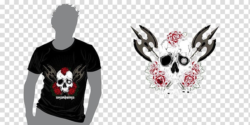 T-shirt Logo Skull, heavy metal music transparent background PNG clipart