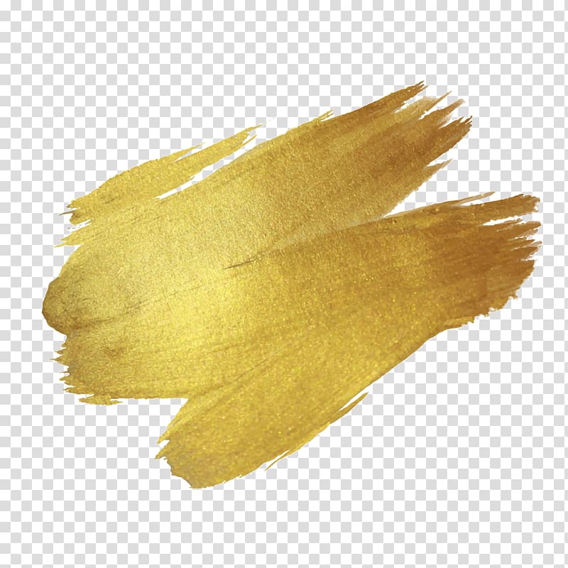 Brush Paint Gold Drawing, Gold paint, brown abstract painting transparent background PNG clipart