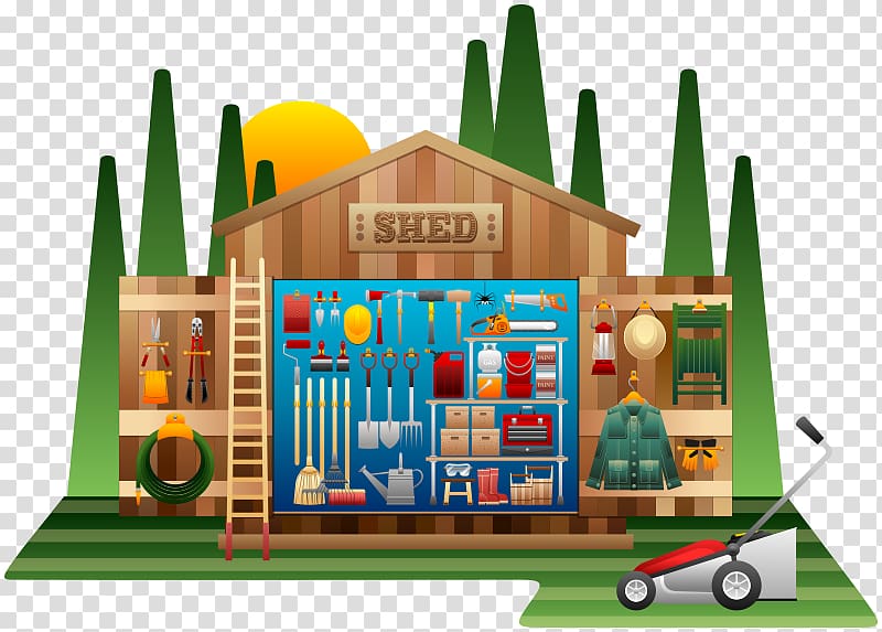 Shed Open Gardening, tool shed transparent background PNG clipart