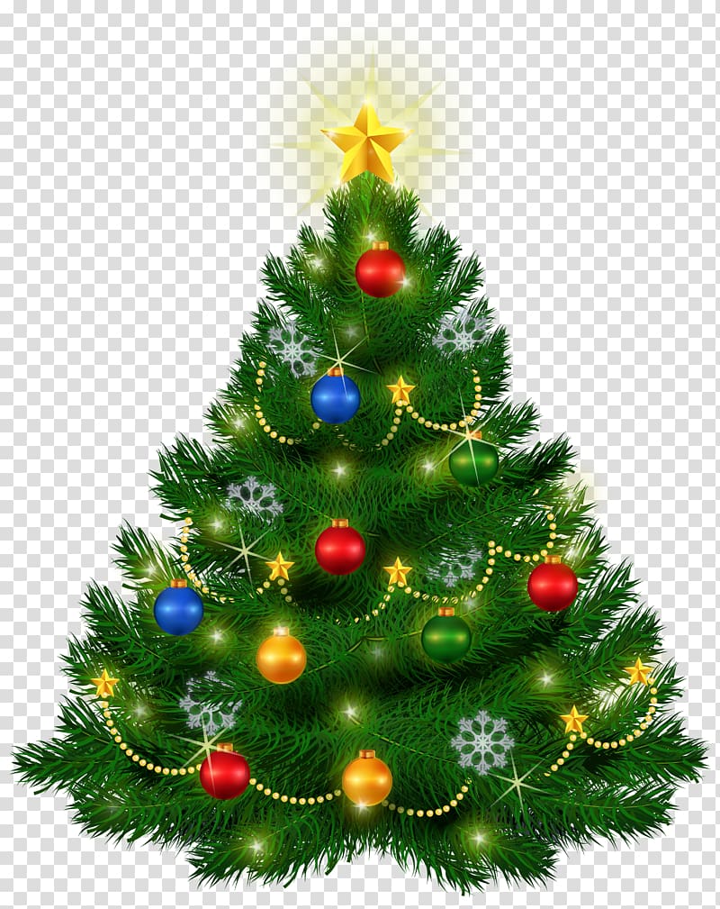 green Christmas tree with baubles , Christmas tree , Beautiful Christmas Tree transparent background PNG clipart