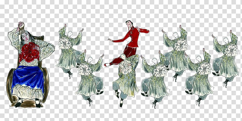 Costume design Cartoon Illustration, Singing and dancing transparent background PNG clipart