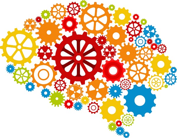 multicolored gears illustration, Human brain , Creative Brain Gear transparent background PNG clipart