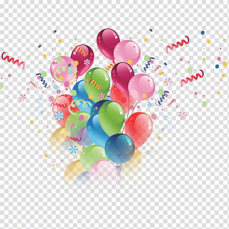 Assorted-color balloons illustration, Toy balloon Birthday Hot air ...