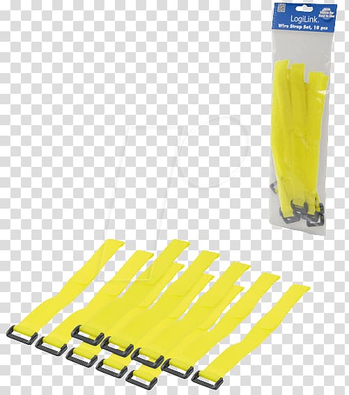 Electrical cable Cable tie Hook-and-loop fastener Velcro Yellow, Tape Strip transparent background PNG clipart