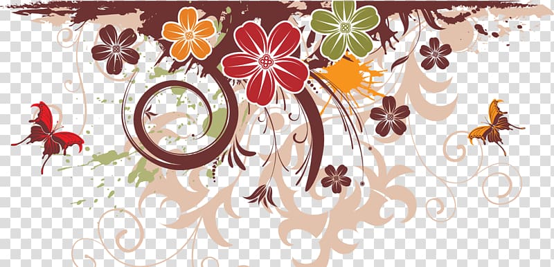 floral , Flower illustration , Dream European pattern transparent background PNG clipart