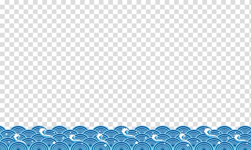water waves , Area Pattern, Shading, the Dragon Boat Festival, Chinese style, blue, classical transparent background PNG clipart
