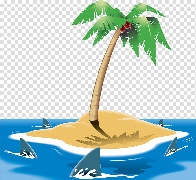 Coconut, painted island transparent background PNG clipart