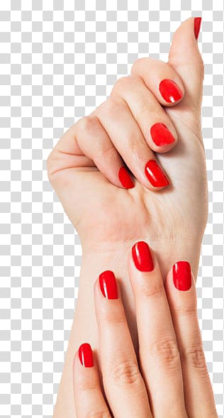 red manicure, Nail Polish Manicure Nail salon Beauty Parlour, Nail transparent background PNG clipart