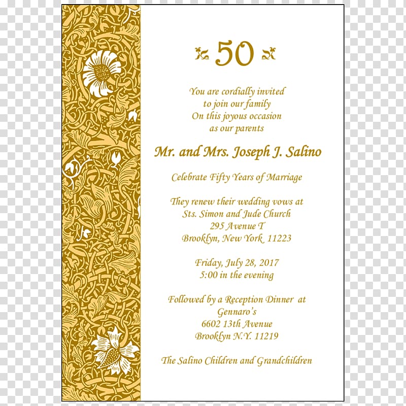 Wedding invitation Wedding anniversary Party, anniversary invitation transparent background PNG clipart