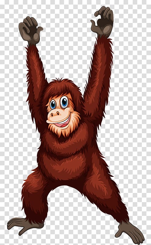 Orangutan Ape , Cartoon gorilla transparent background PNG clipart