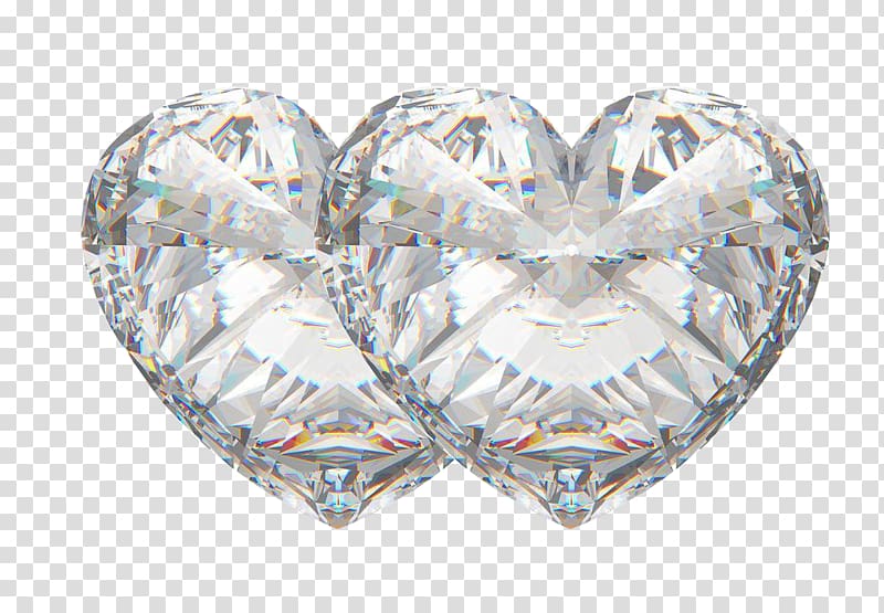 Diamond Wedding, Diamond Double Heart transparent background PNG clipart