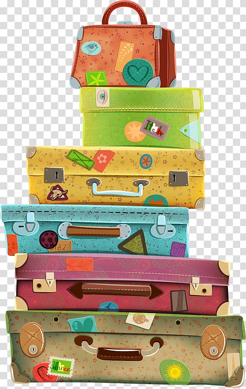 pile of luggages illustration, Suitcase Travel Baggage , suitcase transparent background PNG clipart