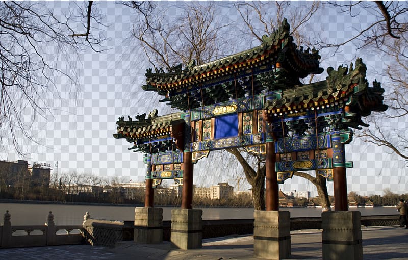 Shrine Chinese architecture Tourist attraction Tree Structure, Beihai Park transparent background PNG clipart