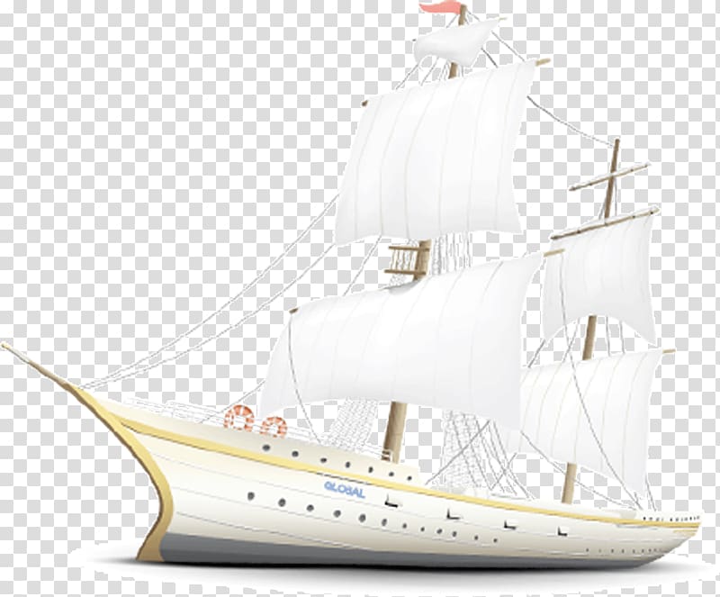 white Global ship, Brigantine Ship, With ship transparent background PNG clipart