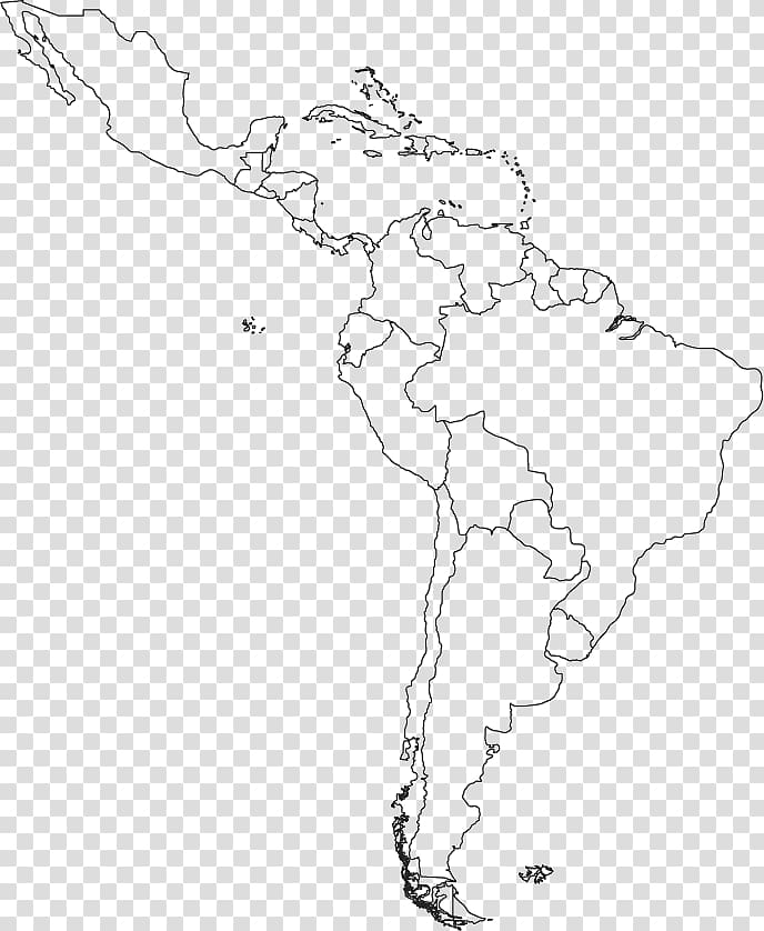 map illustration, South America Latin America Blank map Central America, map transparent background PNG clipart