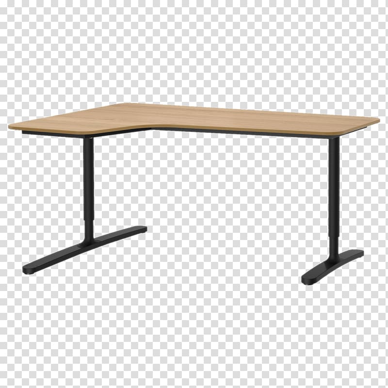 brown and black wooden corner desk illustration, Corner Desk Minimalistic transparent background PNG clipart