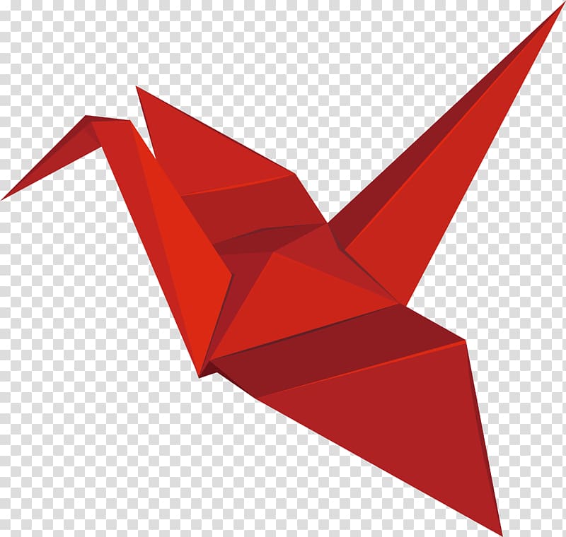 Origami paper Crane Origami paper, Red crane transparent background PNG clipart