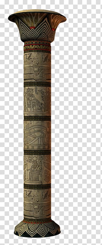 brown concrete column, Ancient Egypt Column , Ancient Egyptian stone hall transparent background PNG clipart
