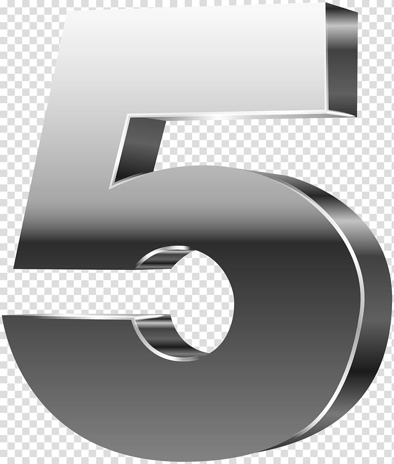 number 5 clipart black and white