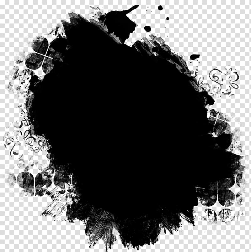 black graphic , Pretty black ink clipping masks transparent background PNG clipart