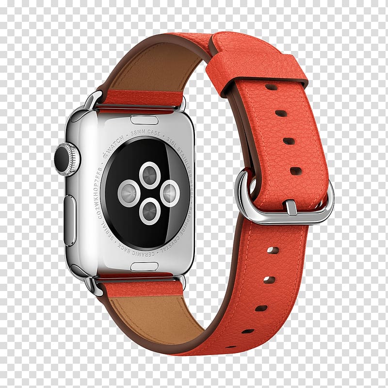 Apple Watch Series 3 Watch strap, Classic Leather Plate Buckle Belt transparent background PNG clipart