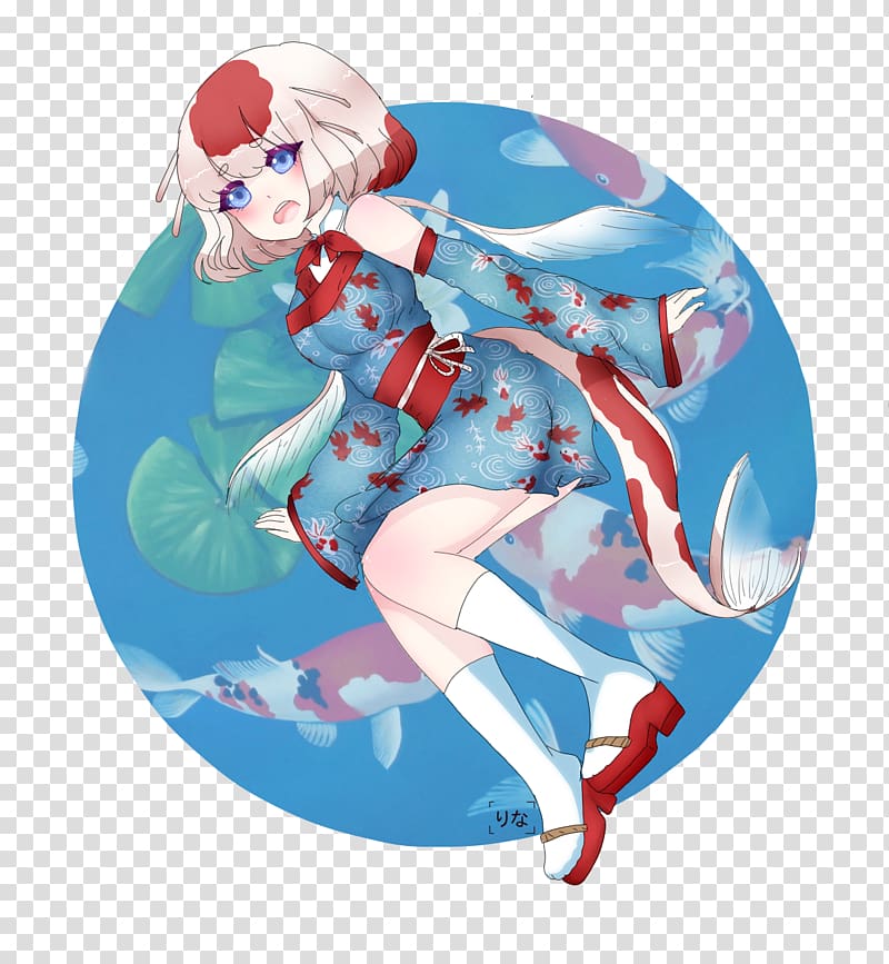 Koi Anime Microsoft Azure Pillow, Anime transparent background PNG clipart