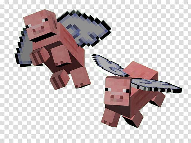 Minecraft When pigs fly Survival Player versus player, others transparent background PNG clipart