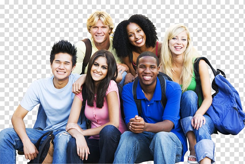 three men and three women smiling while taking together, Student Learning Test, Students transparent background PNG clipart