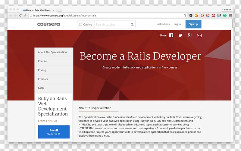 Web development Coursera Ruby on Rails Solution stack Computer programming, web design transparent background PNG clipart