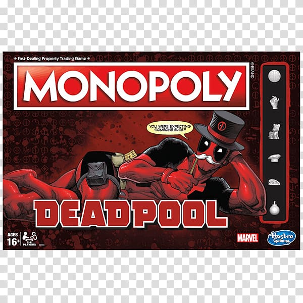 Monopoly Deadpool Board game Hasbro, deadpool transparent background PNG clipart