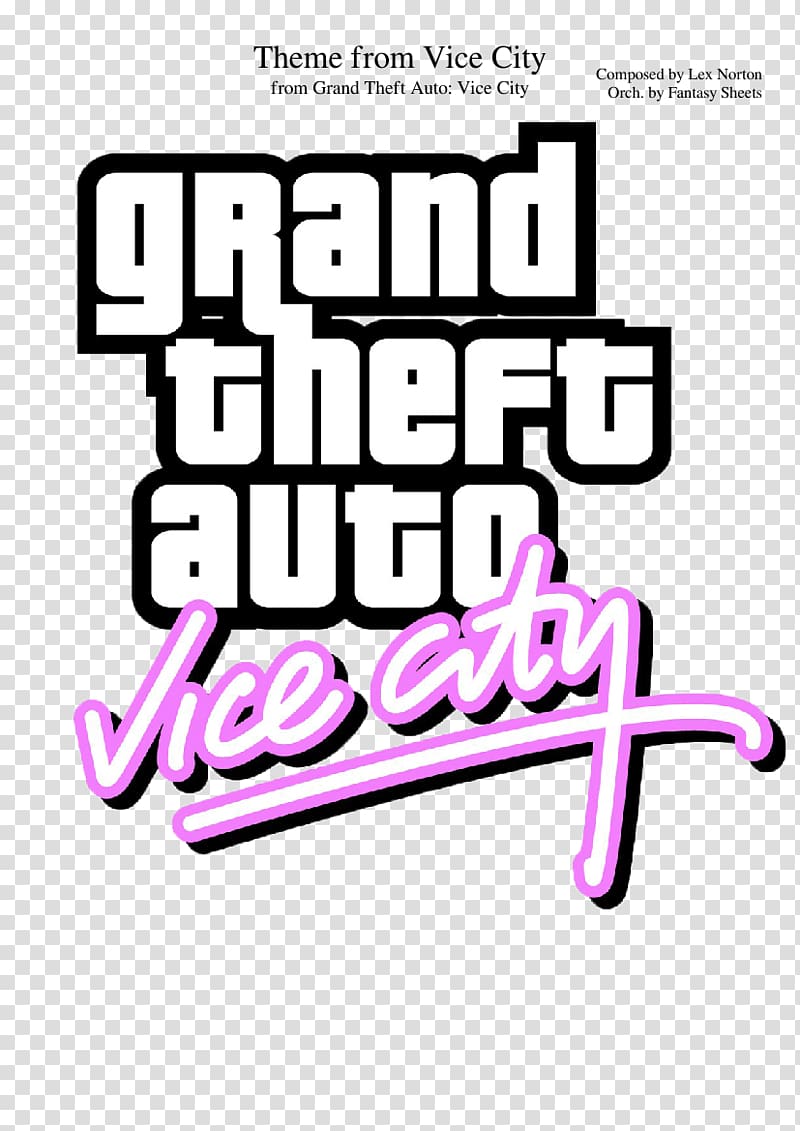 Grand Theft Auto: Vice City soundtrack Logo Lex Horton, grand theft auto v logo transparent background PNG clipart