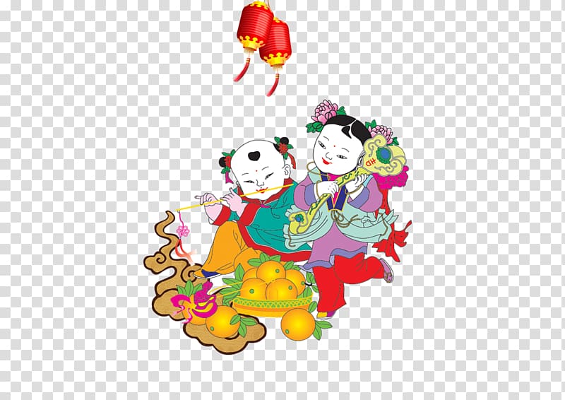 Chinese New Year u7ae5u5b50 New Year Sudhana Caishen, Chinese New Year transparent background PNG clipart