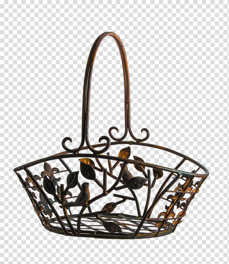 Metal Copper Basket Iron Wire, Basket transparent background PNG clipart