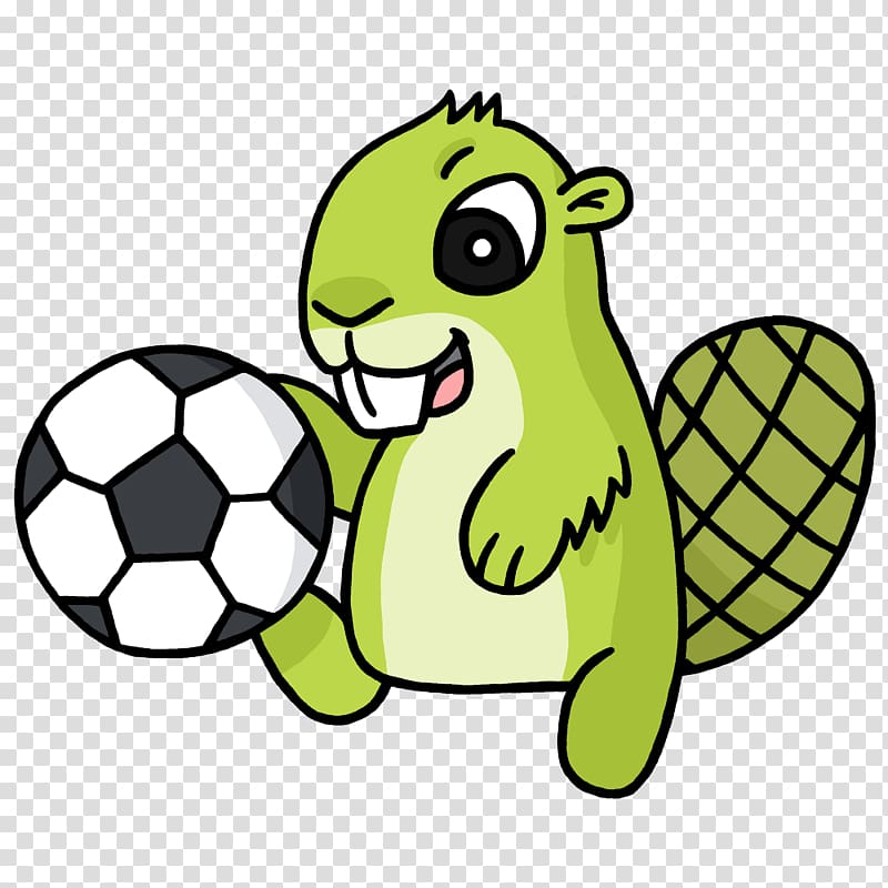 green beaver playing soccer ball , Football Adsy transparent background PNG clipart