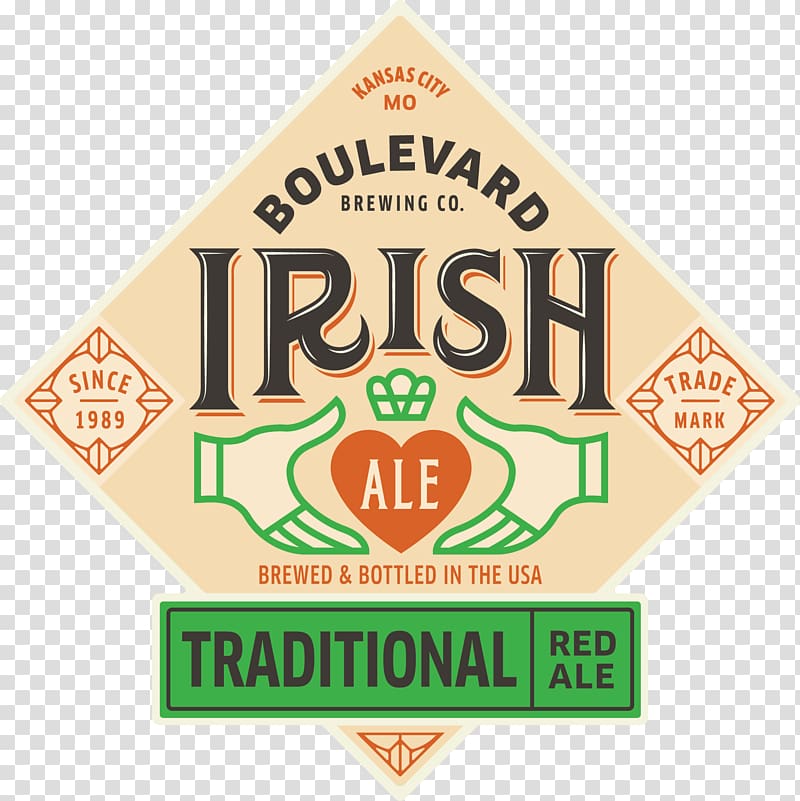 Irish red ale Boulevard Brewing Company Beer Logo, beer transparent background PNG clipart