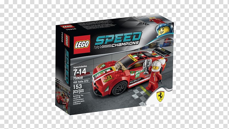 Lego Speed Champions Lego minifigure Toy Ferrari 458 Italia GT2, movable decoration transparent background PNG clipart