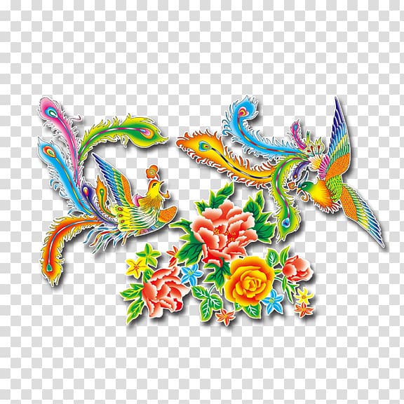 Illustration, Multicolored Phoenix transparent background PNG clipart