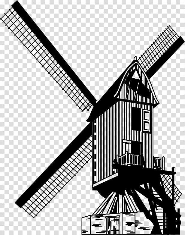 Windmill Watermill , Windmill silhouette transparent background PNG clipart
