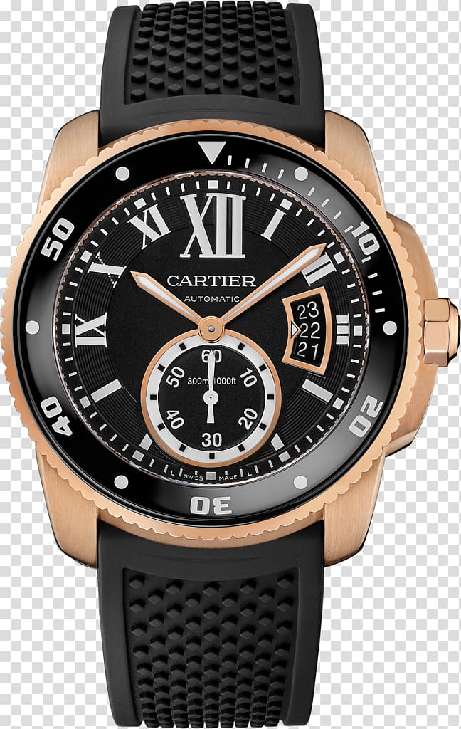 Diving watch Cartier Tank Automatic watch, diver transparent background PNG clipart
