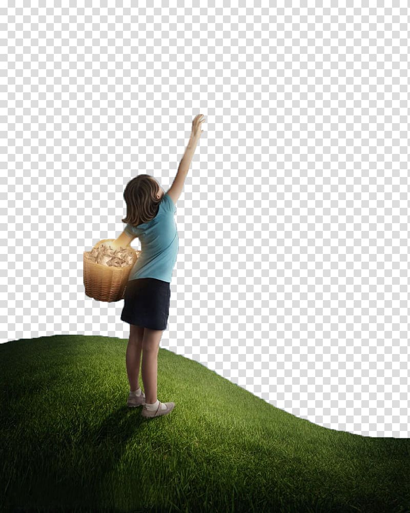 little girl reaching for the stars transparent background PNG clipart